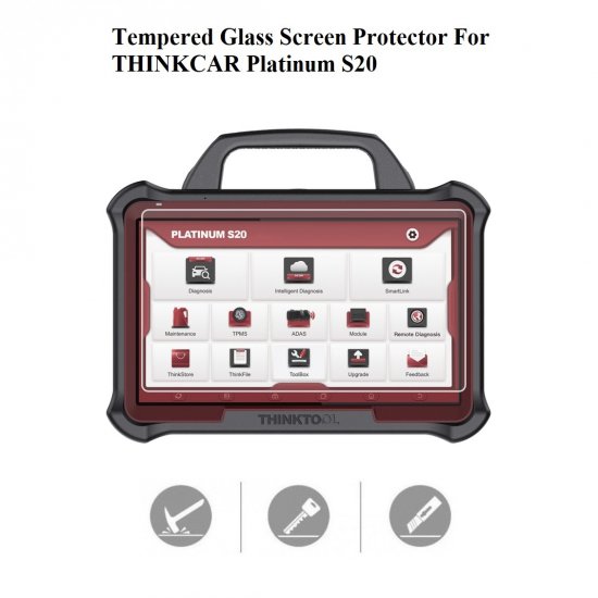 Tempered Glass Screen Protector for THINKCAR PLATINUM S20 Tablet - Click Image to Close
